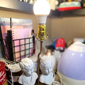 Bisque Boy and Girl Bust Lamp